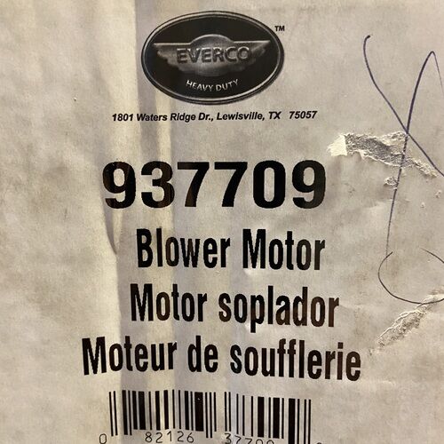 Everco 937709 Blower Motor w/o Wheel, Flanged Vented CW