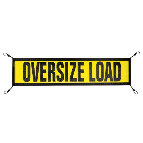 OVERSIZE LOAD Banner 84" x 18", Vinyl Mesh Sign w/ Bungee Chords