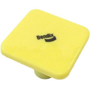 Bendix 248434N Push/Pull Valves Button, Yellow Knob, Pin-Type, 3/8" Shaft, 1-3/4" Square