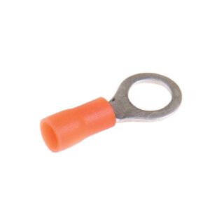 Grote 83-2104 Ring Terminal, Orange Vinyl, 22-16 Gauge, #8-10 Stud, 100 Pack