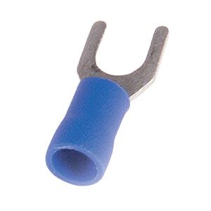 Grote 83-2334 Spade Terminal, Blue Vinyl, 16-14 Gauge, #8-10 Stud, 100 Pack
