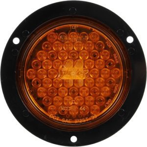 Truck-Lite 44227Y Turn Signal Light, Super 44 LED, Yellow Round Lens, 42 Diode, Flange Mount, 12V