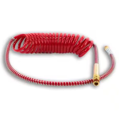 TRP HE23811 Coiled Air Hose, 15' Red, 40"/6"