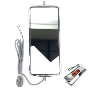 Retrac 601288 Mirror Head, 7" x 16" Stainless Rounded Angle-Back Heated & Lighted West Coast