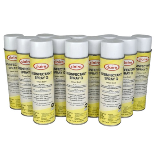Claire Disinfectant Spray Q, Case of 12 (15 oz.) (Lemon) (C-1002)