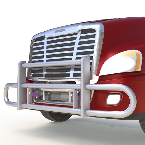 Freightliner Cascadia Grille Guard, Black Powder Coated w/ Bracket Kit(2008 - 2016) - Image 6