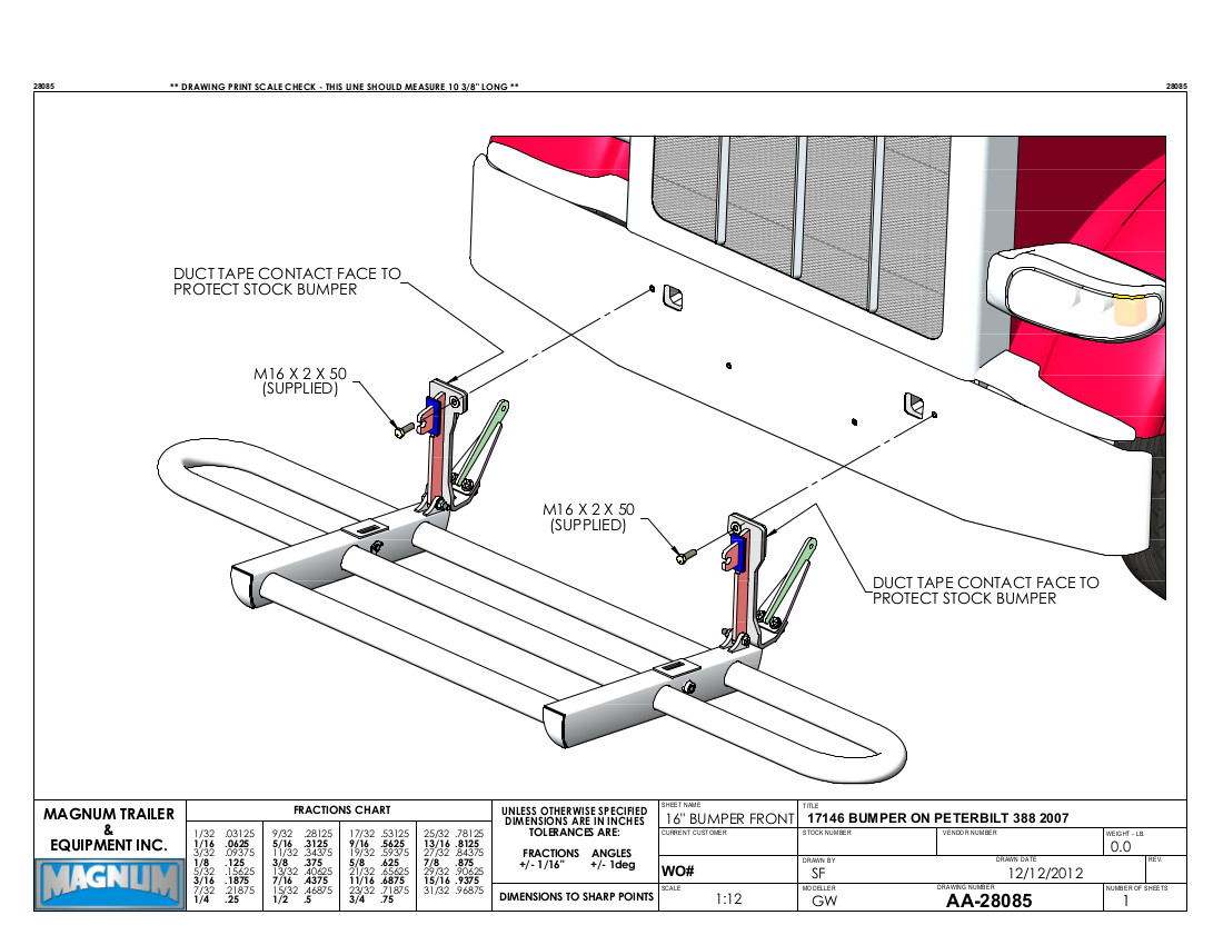 Peterbilt 388 Grille Guard, Front Bumper, Polished (Peterbilt 389)(Magnum 17146)(2007 - Current)(USED) - Image 12