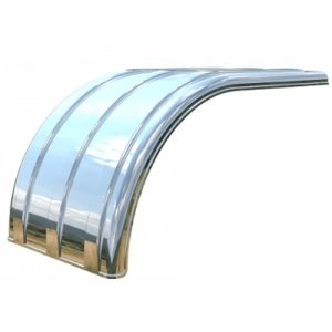 Minimizer 100125 Poly Half Fender, Silver Mirror Finish for 22.5" or 24.5" Dual Tires(10002002)