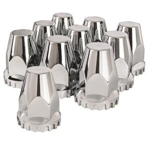 United Pacific 10064 Lug Nut Covers, 33mm X 2 3/4" Chrome Plastic (10 Pack)