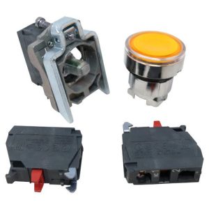 Wastebuilt 108-8254 Push Button, Illuminated, Yellow, Retract 2NC