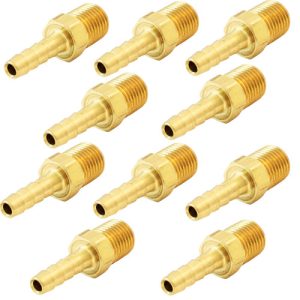 125-3-2 Hose Barb to Male Pipe Fitting, 3/16"X1/8", (10 Pack)