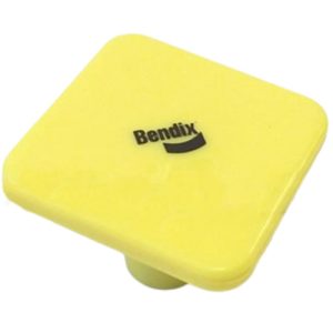 Bendix 248434N Push/Pull Valves Button, Yellow Knob, Pin-Type, 3/8" Shaft, 1-3/4" Square