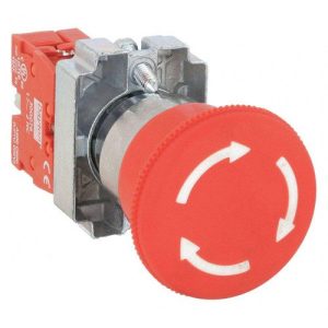 Dayton 30G253 Emergency Stop Push Button, 40mm Mushroom Head, Size: 22mm