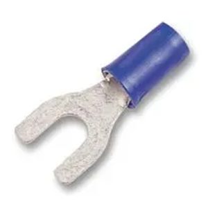 TE Connectivity 32060 Terminal Spade, Crimpable 16-14 AWG #10 Stud Insulated Blue Nylon (90 Pack)