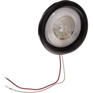 Truck-Lite 40004 Back-Up Light Kit, 40 Series, Incandescent, Clear Round, 1 Bulb, , Black Grommet Mount, PL-2, Stripped End/Ring Terminal