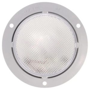 Truck-Lite 40223 Dome Light, 40 Series, Incandescent, 1 Bulb, Round Clear, Gray Flange Mount