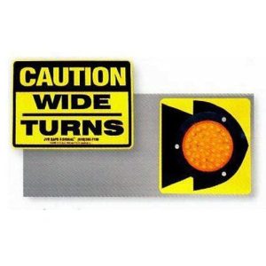 Wide Turn Light Sign, Mid-Trailer,17.875" x 8", Amber, (Peterson 426WTA)