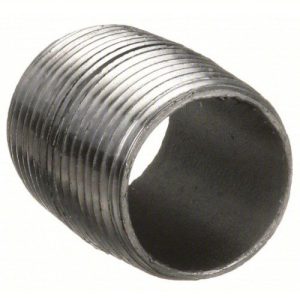 5P619D Black Close Nipple, Fully Threaded, 1/4" x 7/8"