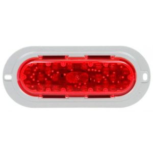 Truck-Lite 60252R Stop/Turn/Tail Light, 60 Series, LED, Red, Oval, Gray Flange Mount (Genuine)