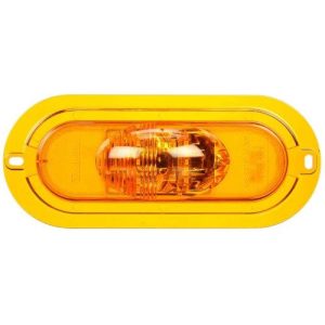 Truck-Lite 60420Y Side Turn Signal Light, 60 Series, LED, Yellow Oval, 6 Diode, Yellow Flange Mount, Fit 'N Forget