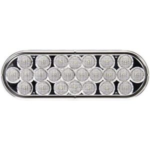 Truck-Lite 6060C-Back Up Light, 3 Signal-Stat, LED, Clear Lens, 24 Diode, Oval Lens Shape, Grommet Mount, 12v