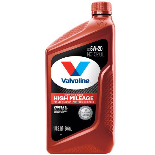 Valvoline 5W-20 Motor Oil, Synthetic Blend, High Mileage w/ MaxLife Technology 1 Quart