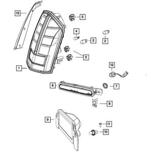 Mopar 68154608AC Tail Lamp, Right, Stop/Turn (2012-2014 Chrysler 300)
