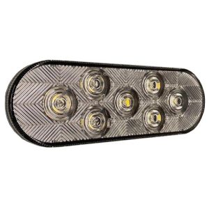 6" Clear Oval LED Trailer Light, Pro-Trucking Products 607C