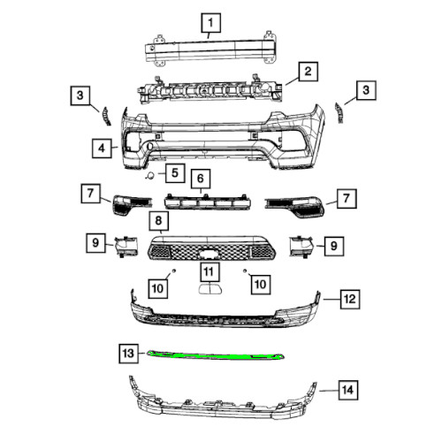 Mopar 6VH27DX8AA Fascia Applique, Lower Trim (Genuine)