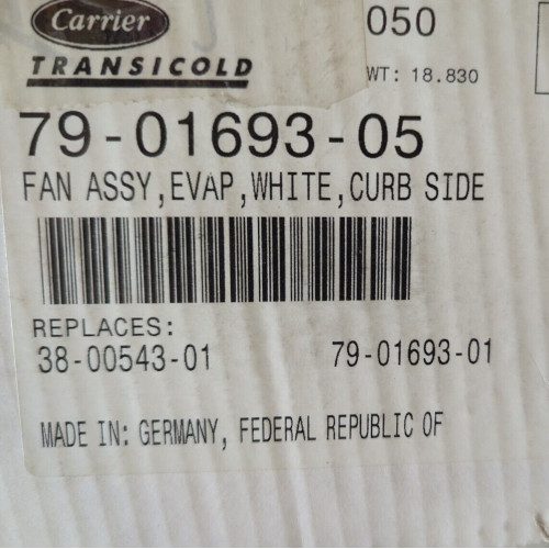 Carrier Transicold 79-01693-05 Fan Assembly, Evap., White, Curbside - Image 2