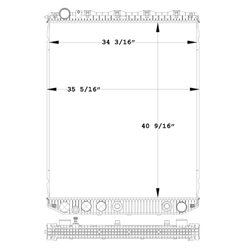 Active 800052 Mack Radiator, Plastic Tank w/Frame for Mack CXU Vision / Volvo VN Series 2008 to Present - Image 2