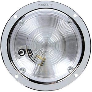 Truck-Lite 80350 Dome Light, 80 Series, Incandescent, 1 Bulb, Round Clear, Chrome Bracket Mount