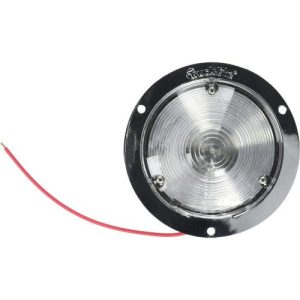 Truck-Lite 80423C Dome Light, 80 Series, Chrome Flange Mount, Incandescent, Round Clear, Hardwired, 12V