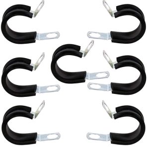 Tectran 907R Tube Clamps, Rubber Covered, 1" Clamping Diameter (7 Pack)