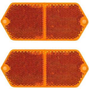 Truck-Lite 98002Y Amber Reflector (2 Pack), 2x4-1/2, 2 Screw Or Adhesive Mount