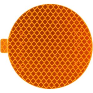 Truck-Lite 98175Y Reflective Tape, 3" Round, Yellow, Reflector, Adhesive Mount