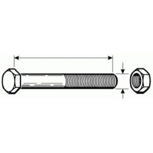 Automann M5422 Spring Bolt & Nut 18mm, Leaf Spring Bolt, 43-1263 F OF R
