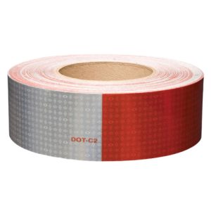 Oralite V82 Conspicuity Marking Tape, DOT-C2 Reflective 6" Red/6" White, 2" x 150ft Roll
