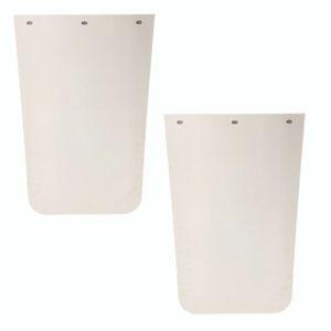 18"x30" Mud Flap White for Semi Trucks, Polyethylene, Anti-Sail, Curl Resistant (2 Pack)