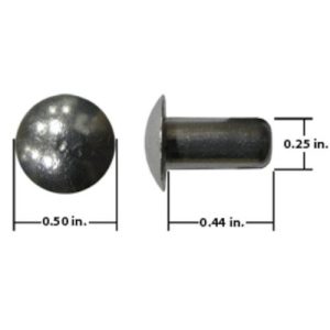 1/4"x7/16" Rivet 1/2" Modified Brazier Head (300 Pack)(RVT10-263)