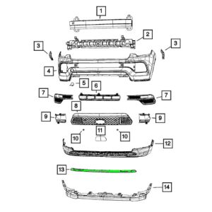 Mopar 6VH27DX8AA Fascia Applique, Lower Trim (Genuine)