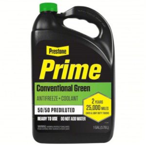 Prestone Antifreeze Coolant, 50/50 Prediluted, Prime Conventional Green (1 Gallon)