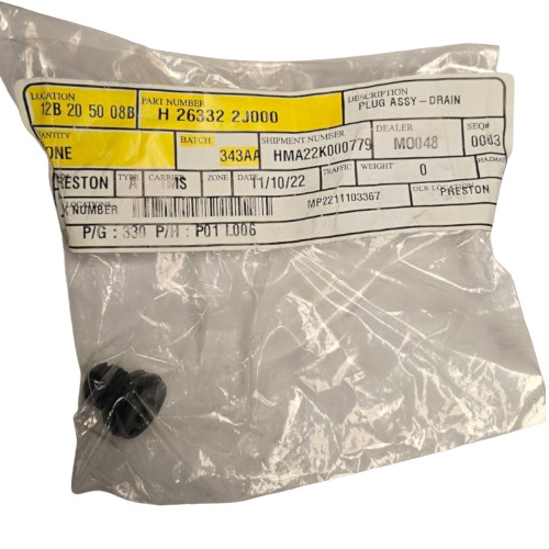 Hyundai 263322J000 Drain Plug Assembly (Genuine) OEM