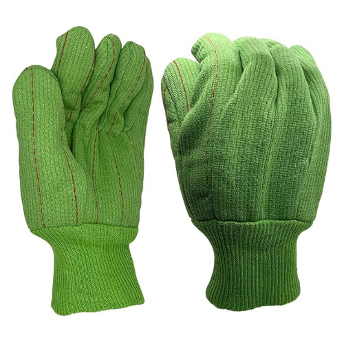 Seatle Glove Co GO020-TC Gc020-Tc Hi-Vis Green Corded Cotton Work Gloves,