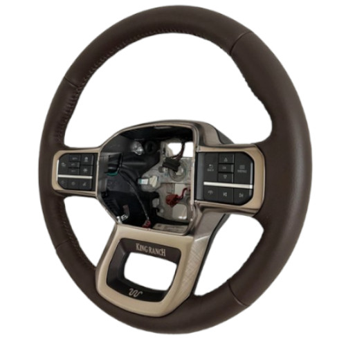 STEERING WHEEL ASSEMBLY, BROWN LEATHER 2024-2026 F-250 SUPER DUTY KING RANCH